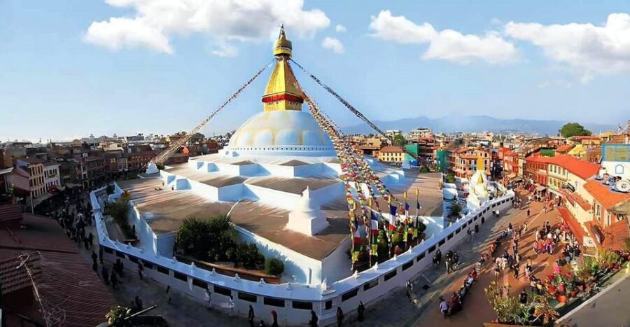 From Kathmandu: 2 Stupas and Kopan Monastery Spiritual Tour - Stop 3: Boudhanath Stupa and Tibetan Ritual in Full View
